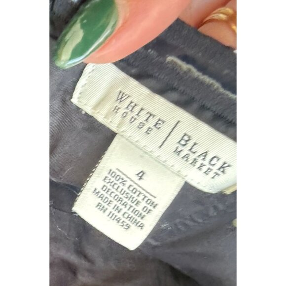 WHITE HOUSE BLACK MARKET Black White Floral Halter Dress Size 4 - Picture 3 of 4